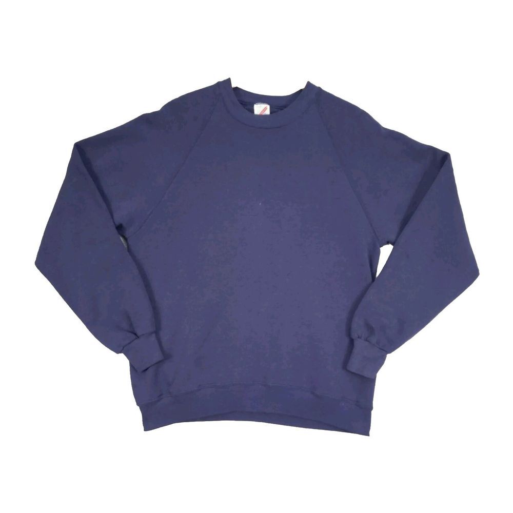 Vintage Jerzees Blank Sweatshirt Mens Size XL Blue Pull Over Made In‎ USA